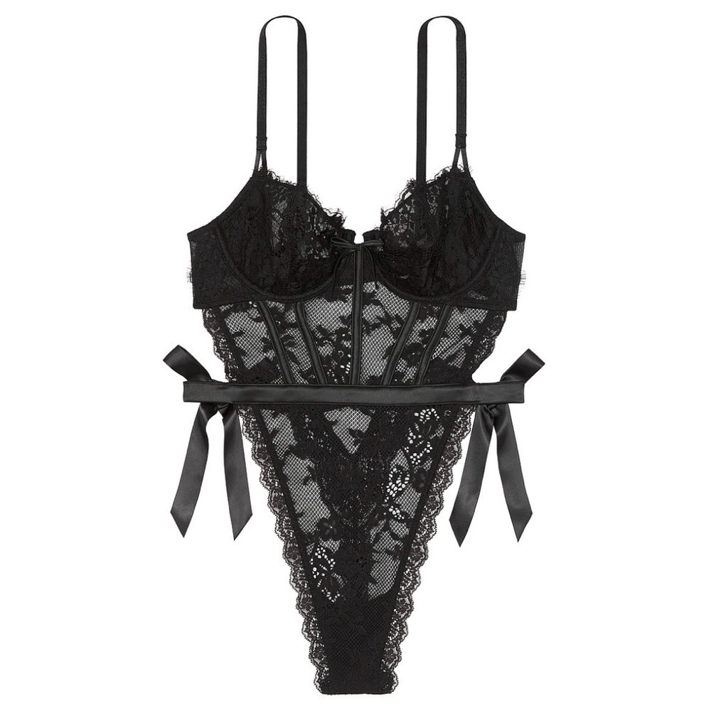 NWT - Victoria’s Secret - Wicked Unlined Laced Teddy - Black - Size: Large - Picture 2 of 14